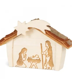 Mini Crèche De Noël En Bois 4 Cm, Avec Nativite Gravee Au Laser<Waldfabrik, photophore en bois et étoile sapin de Noël Discount