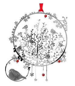 Oiseaux En Metal Argente A Suspendre<Pluto Produkter, déco de Noël Scandinave Clearance