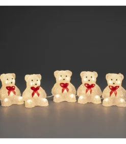 Oursons Lumineux A Led En Acrylique Avec Ruban Rouge, 12 Cm<Konstsmide, guirlandes lumineuses de Noël Store
