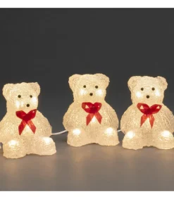 Oursons Lumineux A Led En Acrylique Avec Ruban Rouge, 12 Cm<Konstsmide, guirlandes lumineuses de Noël Store