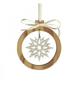Pendentif En Bois D'Olivier Motif Cristal De Neige N°1<Waldfabrik, photophore en bois et étoile sapin de Noël New