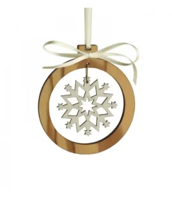 Pendentif En Bois D'Olivier Motif Cristal De Neige N°3<Waldfabrik, photophore en bois et étoile sapin de Noël Store
