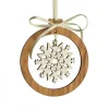Pendentif En Bois D'Olivier 7Cm, Motif Cristal De Neige N°1<Waldfabrik, photophore en bois et étoile sapin de Noël Sale