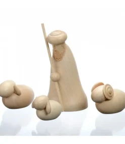 Personnage En Bois, Le Berger Et Ses Moutons, 12 Cm<Schalling, crèche moderne Fashion