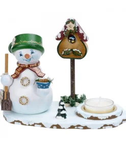 Personnage Porte Encens Bonhomme De Neige Avec Bougeoir<Hubrig, figurines pour enfant Fashion