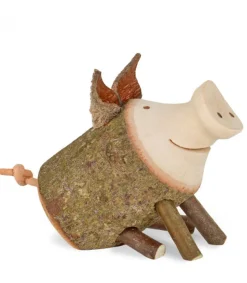 Petit Cochon En Bois Assis, 3 Cm<Waldfabrik, photophore en bois et étoile sapin de Noël Hot