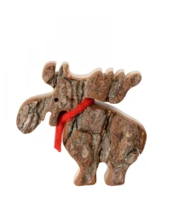 Petit Elan En Bois Avec Noeud Rouge 8 Cm<Waldfabrik, photophore en bois et étoile sapin de Noël Cheap
