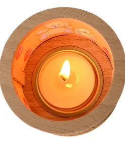 Petit Photophore En Bois, Famille Oursons<Richard Glasser, Pyramides de Noël allemandes Sale