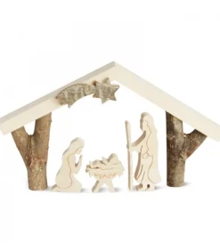 Petite Crèche De Noël Avec Nativite, 8 Cm<Waldfabrik, photophore en bois et étoile sapin de Noël Shop
