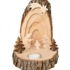 Petite Crèche De Noël En Ecorce De Bois Avec Sapins Et Bougeoir<Waldfabrik, photophore en bois et étoile sapin de Noël New