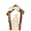 Petite Crèche De Noël En Ecorce 7,5 Cm, Avec Nativite En Bois D'Erable<Waldfabrik, photophore en bois et étoile sapin de Noël Fashion