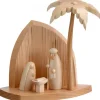 Petite Crèche Moderne En Bois Avec Un Palmier Et La Nativite<Schalling, crèche moderne Clearance