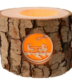 Photophore En Bois, 1 Motif Père Noël Et Traineau<Waldfabrik, photophore en bois et étoile sapin de Noël Store