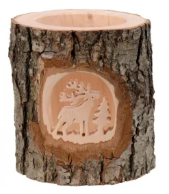 Photophore En Bois Cisele, Cerf En Foret<Waldfabrik, photophore en bois et étoile sapin de Noël Flash Sale