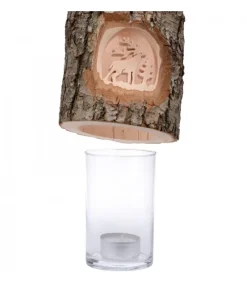 Photophore En Bois Cisele, Cerf En Foret<Waldfabrik, photophore en bois et étoile sapin de Noël Flash Sale