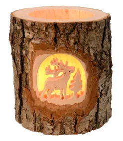 Photophore En Bois Cisele, Cerf En Foret<Waldfabrik, photophore en bois et étoile sapin de Noël Flash Sale