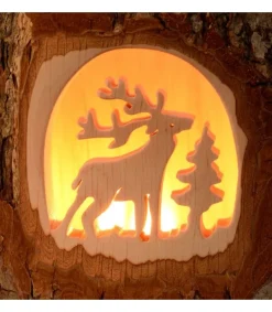 Photophore En Bois Cisele, Cerf En Foret<Waldfabrik, photophore en bois et étoile sapin de Noël Flash Sale
