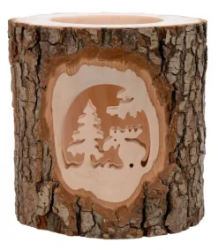 Photophore En Bois Cisele, Elan Dans La Foret<Waldfabrik, photophore en bois et étoile sapin de Noël Sale