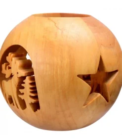 Photophore En Bois Forme Spherique, Motif Cerf En Foret<Waldfabrik, photophore en bois et étoile sapin de Noël Clearance