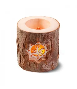Photophore En Rondin De Bois, 2 Motifs Crèche Et Bougie<Waldfabrik, photophore en bois et étoile sapin de Noël Sale