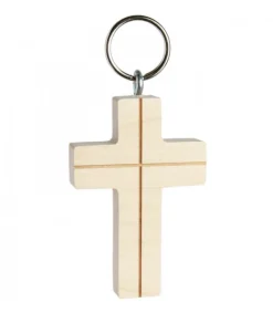 Porte-Clés Croix En Bois Avec Croix, 5 Cm<Waldfabrik, photophore en bois et étoile sapin de Noël Flash Sale