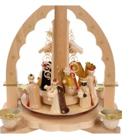 Pyramide A 4 Bougies En Bois Pour Un Noël Traditionnel<Richard Glasser, Pyramides de Noël allemandes Clearance