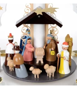 Pyramide Allemande Avec Crèche De Noël Blanche<Richard Glasser, Pyramides de Noël allemandes Store