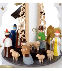 Pyramide Allemande Avec Crèche De Noël Blanche<Richard Glasser, Pyramides de Noël allemandes Store