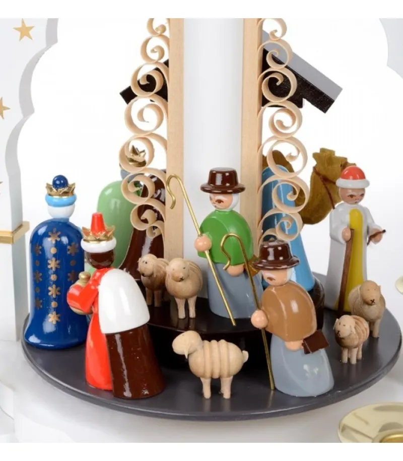 Pyramide Allemande Avec Crèche De Noël Blanche<Richard Glasser, Pyramides de Noël allemandes Store