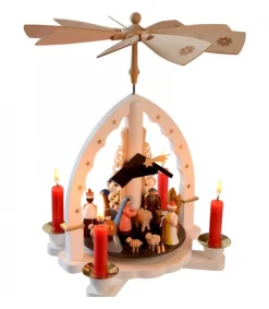Pyramide Allemande Avec Crèche De Noël Blanche<Richard Glasser, Pyramides de Noël allemandes Store