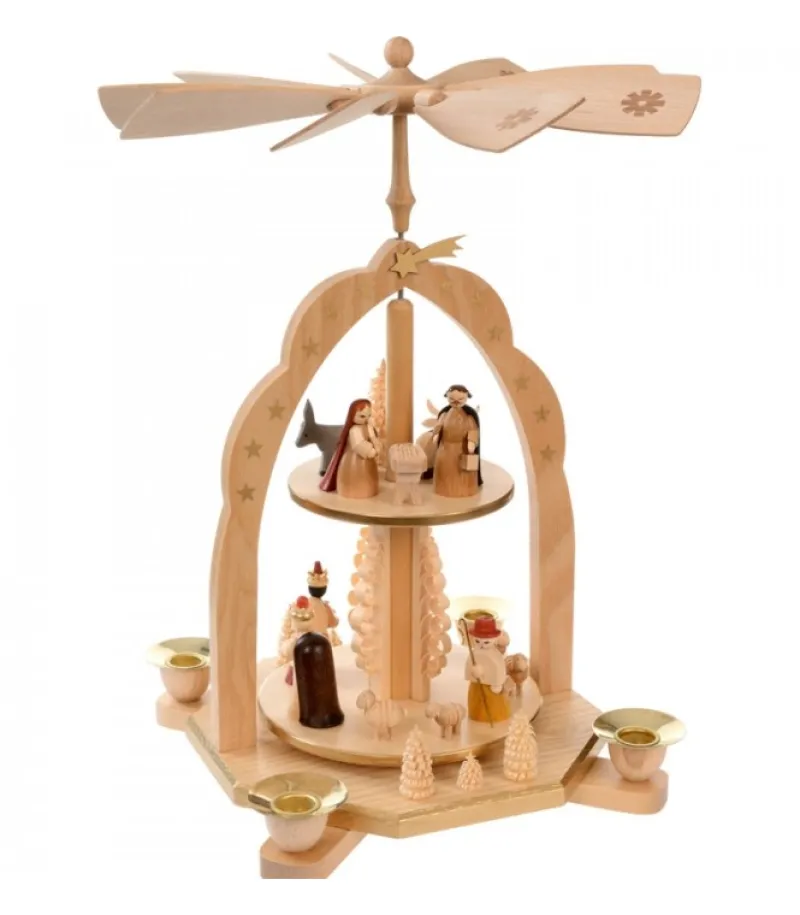 Pyramide Avec Scene De Crèche De Noël Complete<Richard Glasser, Pyramides de Noël allemandes Sale