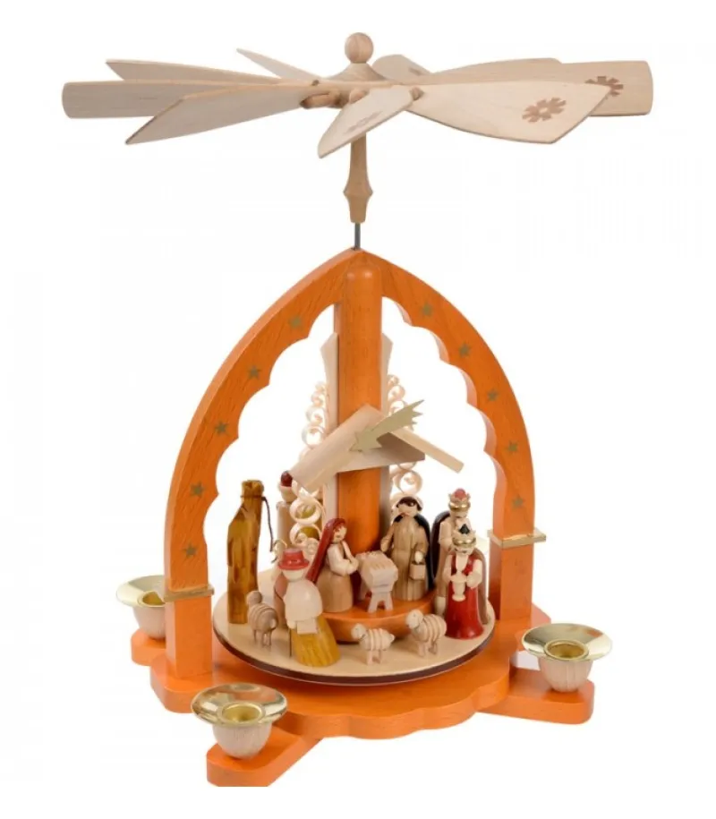 Pyramide De Noël Allemande Avec Une Arche Couleur Ocre<Richard Glasser, Pyramides de Noël allemandes Hot