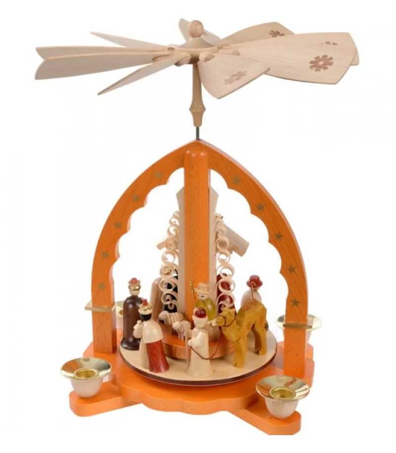 Pyramide De Noël Allemande Avec Une Arche Couleur Ocre<Richard Glasser, Pyramides de Noël allemandes Hot