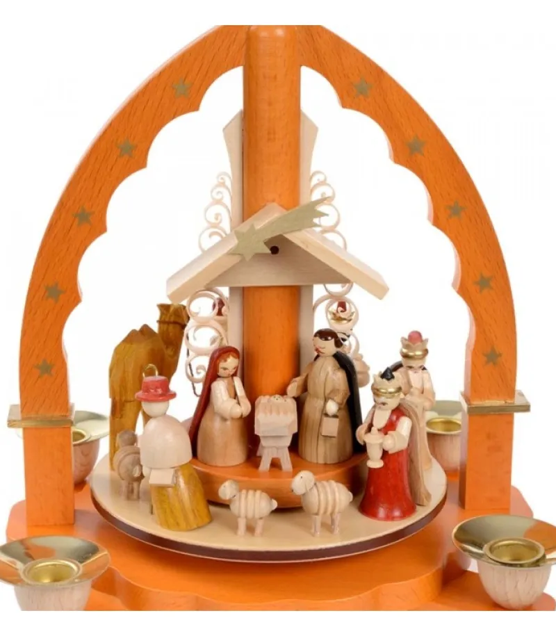 Pyramide De Noël Allemande Avec Une Arche Couleur Ocre<Richard Glasser, Pyramides de Noël allemandes Hot