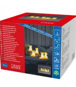 Renards Lumineux Acryliques Led Assis, Lot De 5, 12 Cm<Konstsmide, guirlandes lumineuses de Noël Hot