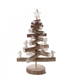 Sapin De Noël En Bois 29 Cm Avec Etoiles Et Anges<Waldfabrik, photophore en bois et étoile sapin de Noël Best Sale