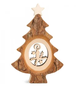 Sapin De Noël En Bois Avec Bougie Ciselee, 12 Cm<Waldfabrik, photophore en bois et étoile sapin de Noël Fashion