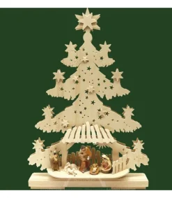 Sapin De Noël Lumineux Led Avec Crèche De Noël Et Personnages Couleurs Ciseles<Ratags, décos de Noël lumineuses en bois Clearance