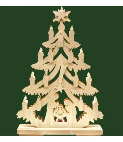 Sapin Lumineux Led En Bois Avec Crèche De Noël<Ratags, décos de Noël lumineuses en bois Clearance