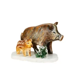 Village De Noël Miniature, Sanglier Et Marcassin<Hubrig, figurines pour enfant Hot